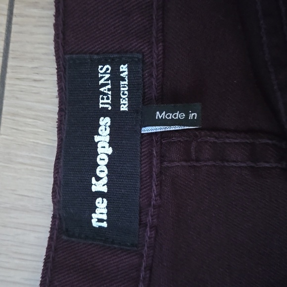 NWOT The Kooples Slim Jeans in Burgundy  Sz 31 - Picture 4 of 10